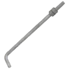 5/8 x 12 inch J Bolt for Mounting ROHN Tower Base Plate on Concrete Pier