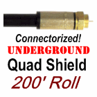 200 Foot RG-11 Underground Coaxial Jumper Cable for Antenna and Satellite