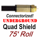 75 Foot RG-11 Underground Coaxial Jumper Cable for Antenna and Satellite