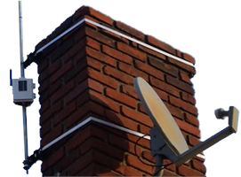 EZ Chimney Mount With Stainless Steel Straps | TV Antenna Mast Bracket For 1-1.25" Poles