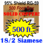 RG-59 18/2 95% Shield Siamese Coaxial Cable