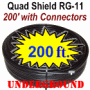 200 Foot RG-11 Underground Coaxial Jumper Cable for Antenna and Satellite