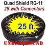 25 Foot RG-11 Underground Coaxial Jumper Cable for Antenna and Satellite