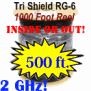 RG6 3SF677TSVV Tri Shield Coaxial Cable 500 Feet