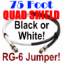 75 Foot RG6 Coaxial Jumper Cable HD TV Antenna Satellite