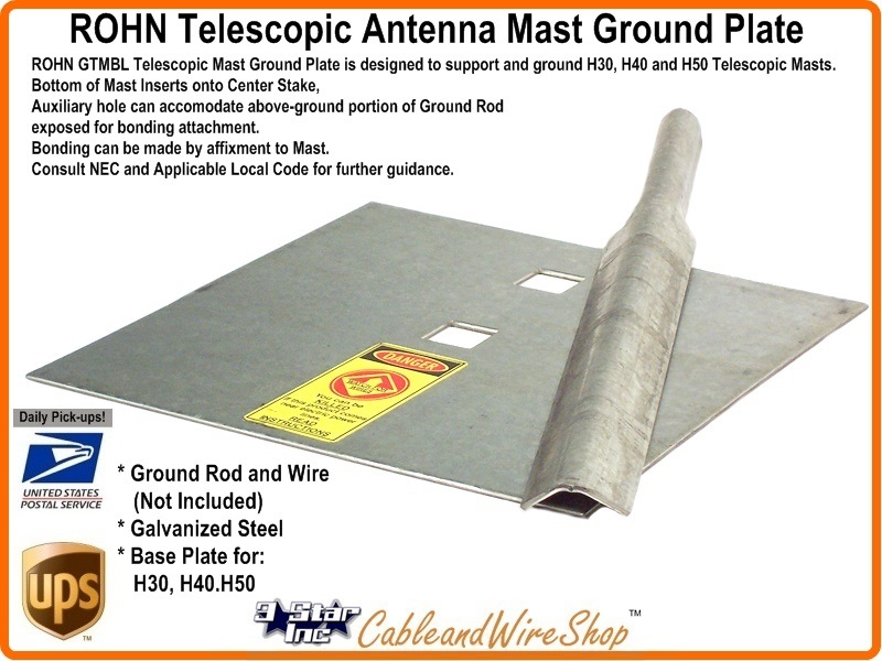 ROHN Telescoping Antenna Mast Base Plate 3 Star Incorporated