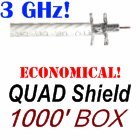 RG6 Quad Shield Coaxial Cable CCS 3 GHz White 1000 Feet