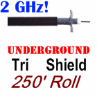 RG6 Underground Coaxial Cable 77% 250 Feet Black Digital