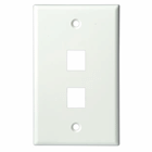 2 Port Keystone Wall Plate in White or Ivory