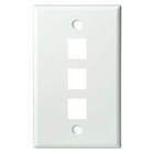 3 Port Keystone Wall Plate in White or Almond