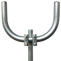 Double Side Arm Antenna Mount 1.66" OD Bullhorn U-Mast 16" wide