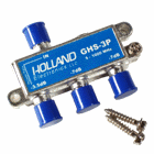 Holland GHS-3P 3-Way Power Passing Coaxial Cable TV Antenna Signal Splitter