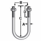 ROHN JR51A U Bolt, Round Bend, Galvanized