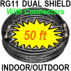 RG11 Tri Shield Coaxial Cable 50 Feet