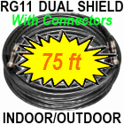 RG11 Tri Shield Coaxial Cable 75 Feet