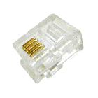 RJ11 6P4C Plug Connector for CAT3 Round Solid Wire