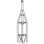 ROHN 45AG1 9 Foot Tower Top Cap Section with 1.66 inch O.D. Pinnacle Mast