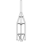 ROHN 25AG2 9 Foot 9 inch Top Cap Tower Section with 2.25 inch O.D.