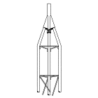 ROHN 25AG 9 Foot 2 inch O.D. Top Cap Tower Section