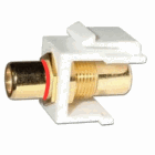 RCA to RCA Red Female Keystone Jack Insert White