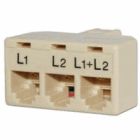 2 Line T Adapter RJ11 RJ14 Splitter