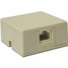 RJ45 Single Port Surface Mount Jack Ivory