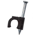 SKY32213 Skywalker Signature Series Single RG6 Cable Clip w/concrete nail - black - qty100