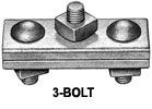 J931 3 Bolt Down Guy Clamp