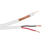 RG59/U CCTV SIAMESE 20 AWG BC, 95% CCA BRAID + 2C/18 AWG PWR- 500 FT RIB - WHITE