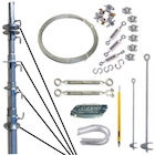 Telescopic Antenna Mast Down Guy Wire and Anchor Kits