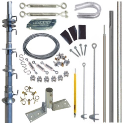Telescopic Antenna Mast Pole Mounts Guying
