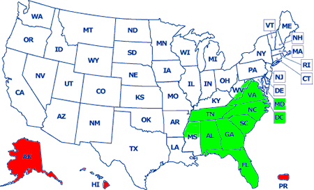 Shipping Coverage Map