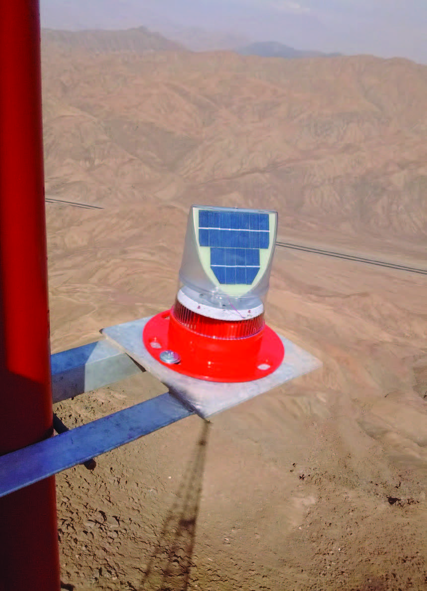 Solar Tower lighting in the desert 