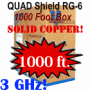 RG6 Quad Shield Coaxial Cable Solid Copper