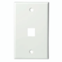 1 Port Keystone Wall Plate in White or Almond