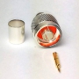 N Male Connector for Coaxial Cable | Silver on Brass | Gold Center Pin | LMR400 / RG-213 / RG-11