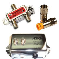 CATV, Antenna Signal and Satellite TV Splitters, Connectors and Amplifiers