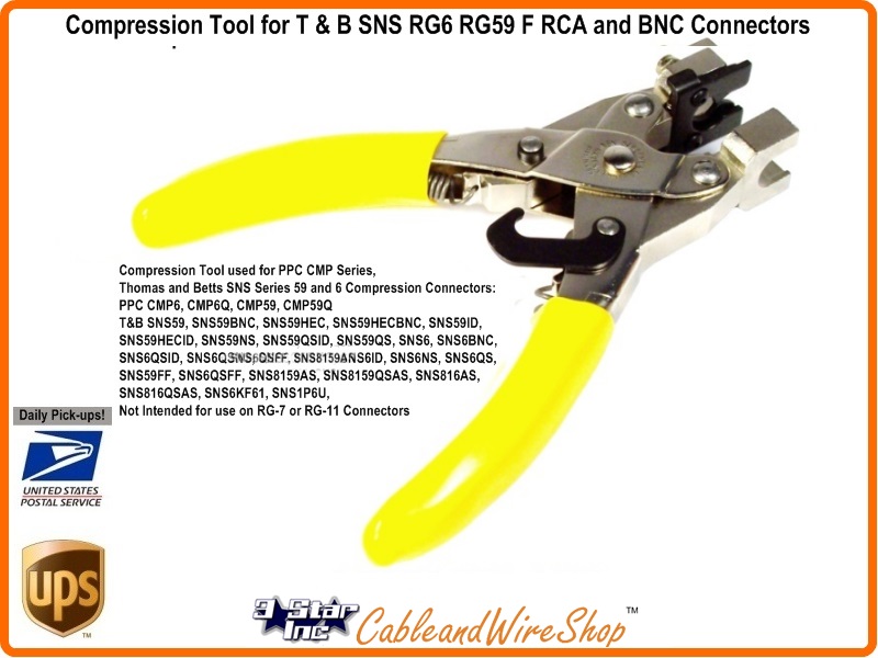 SARGENT SNS Compression Tool RG6 RG59 RCA BNC Connector SNSUTL Thomas & Betts