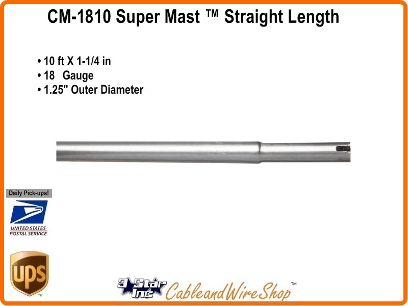 Channel Master CM1810 Super Mast 10 Foot 18 AWG Galvanized Antenna