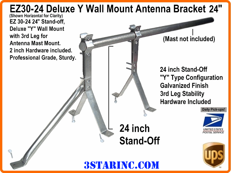 6" Stand Off Wall Mast Mount - Y Style Antenna Mast Bracket - EZ 30-6"Y Type: Electronics - Amazon.com