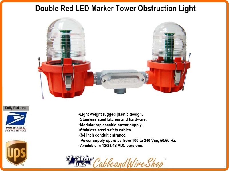Double Red LED Marker Tower Obstruction Light 3 Star Incorporated