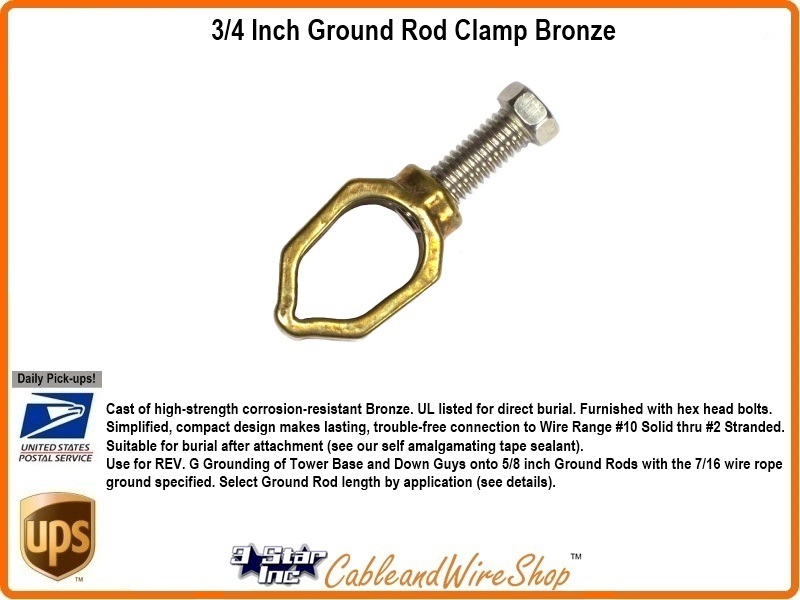 Details about   TPU CAB-4 Bronze Ground Rod Clamp 1/0-4/0STR for 3/4" Rod 