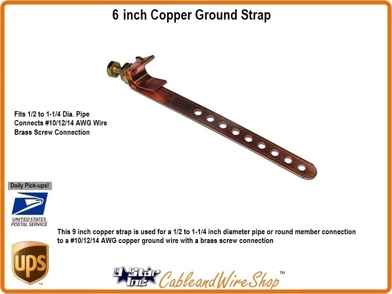 Thomas & Betts TNB4008 6 inch Copper Ground Strap | 3 Star Incorporated