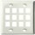 12 Port Keystone Wall Plate in White or Ivory